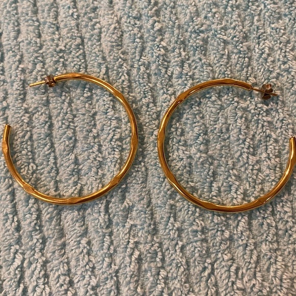 Costume Gold Hoop Post Earrings (FE) - Picture 4 of 4